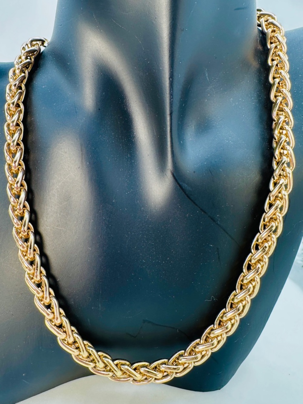 Monet Heavy Fancy Link Chain Necklace Gold-tone Adjustable 17” - 20” Classic